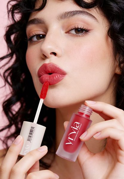 Yrvia Orange Lip Tint swatched on lips