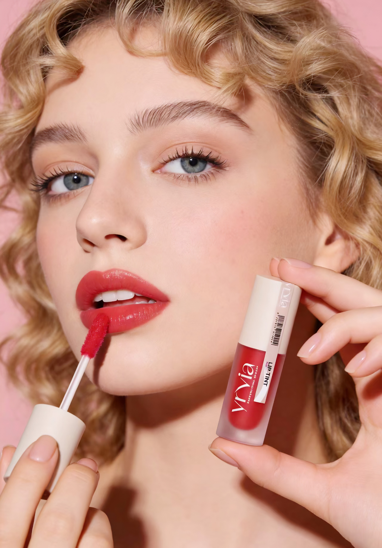 Yrvia Pink Lip Tint swatched on lips