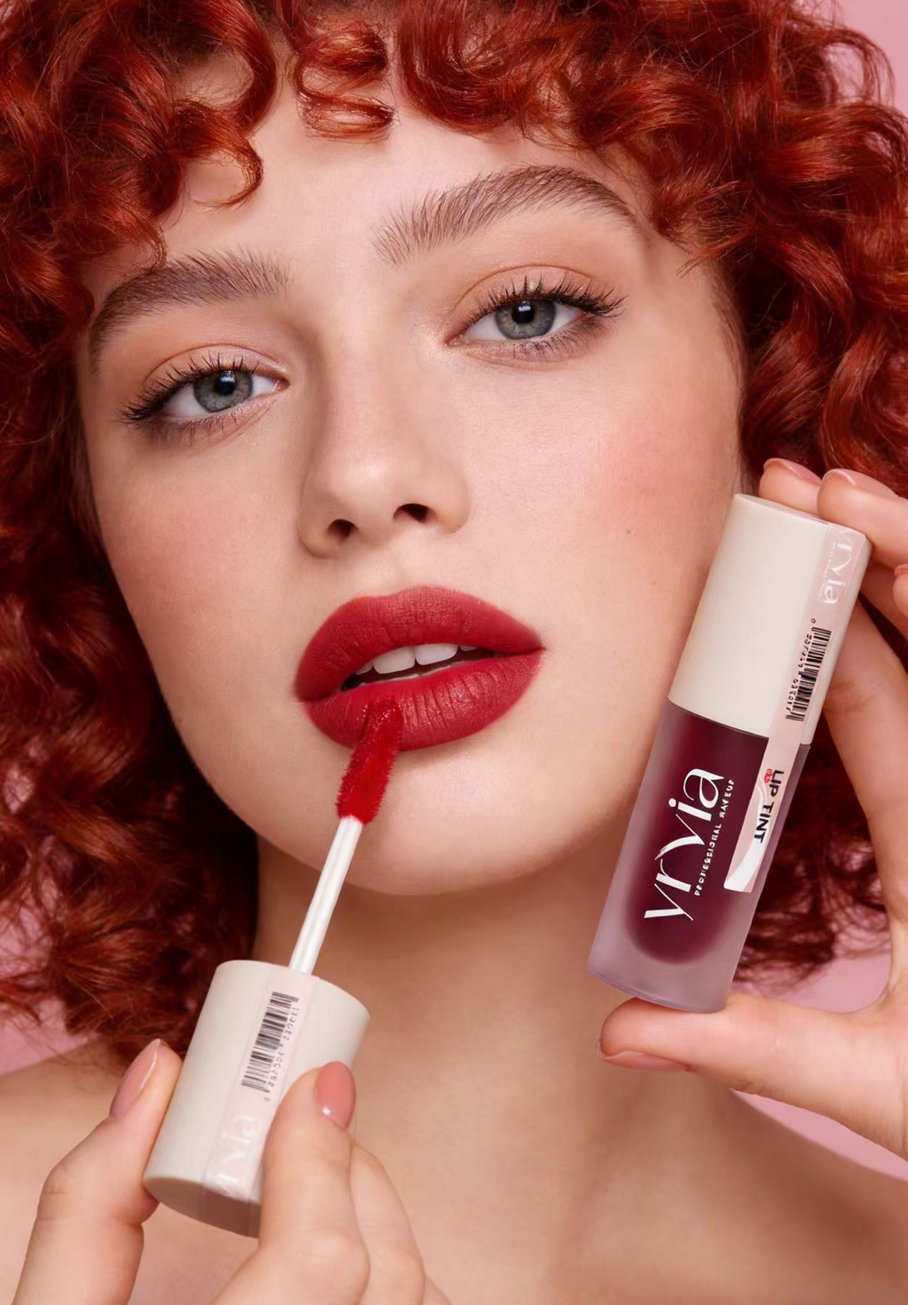Yrvia Red Lip Tint swatched on lips